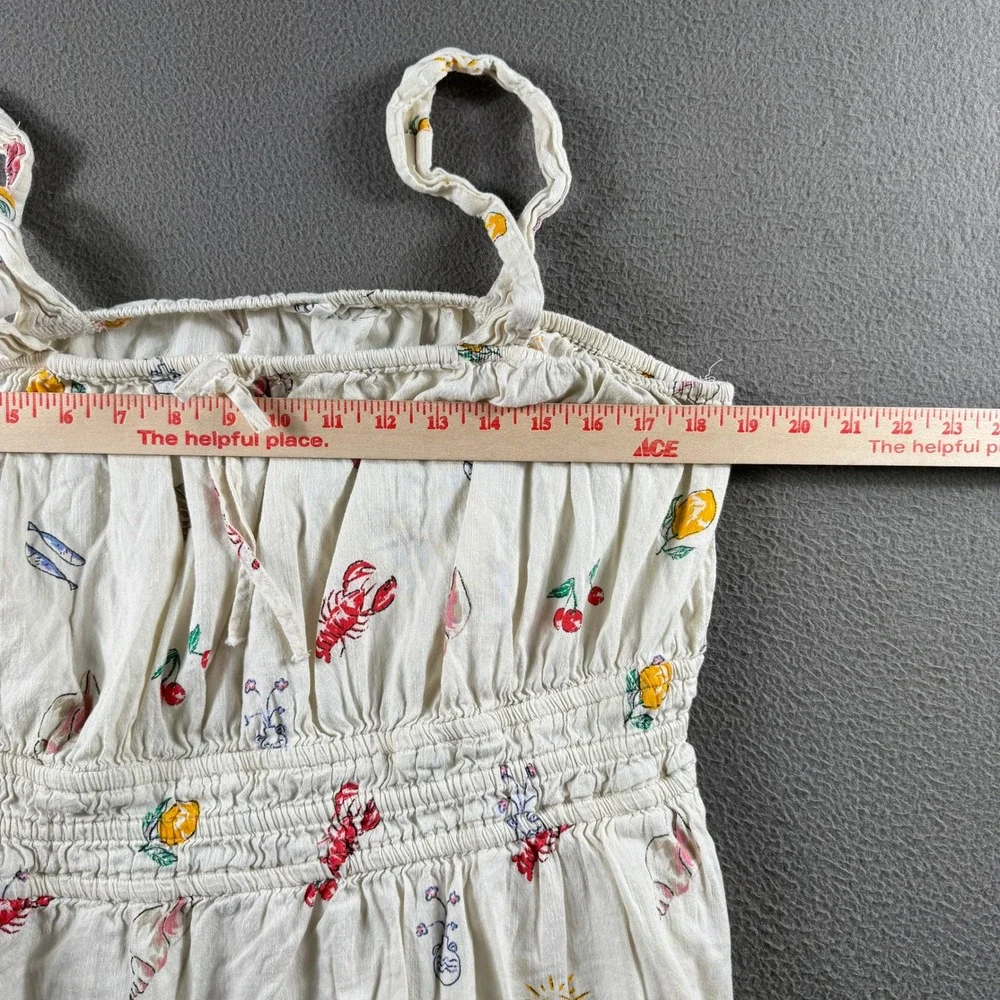 Gap Sundress Girls XXL Ivory Coastal Ditsy Shell Lobster Print Summer Beach Chic